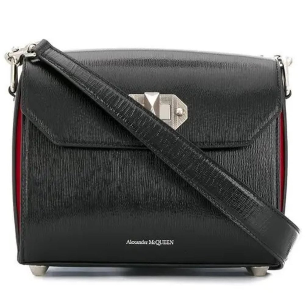 Alexander McQueen- Black Twist-lock Fastening Shoulder Bag